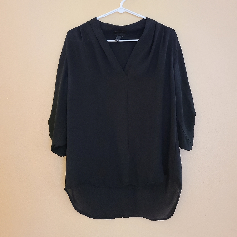 Black chiffon dress shirt